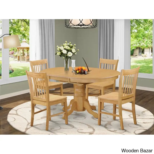 Birch Modern 4 Seater & 6 Extendable Dining Table Set Oak /
