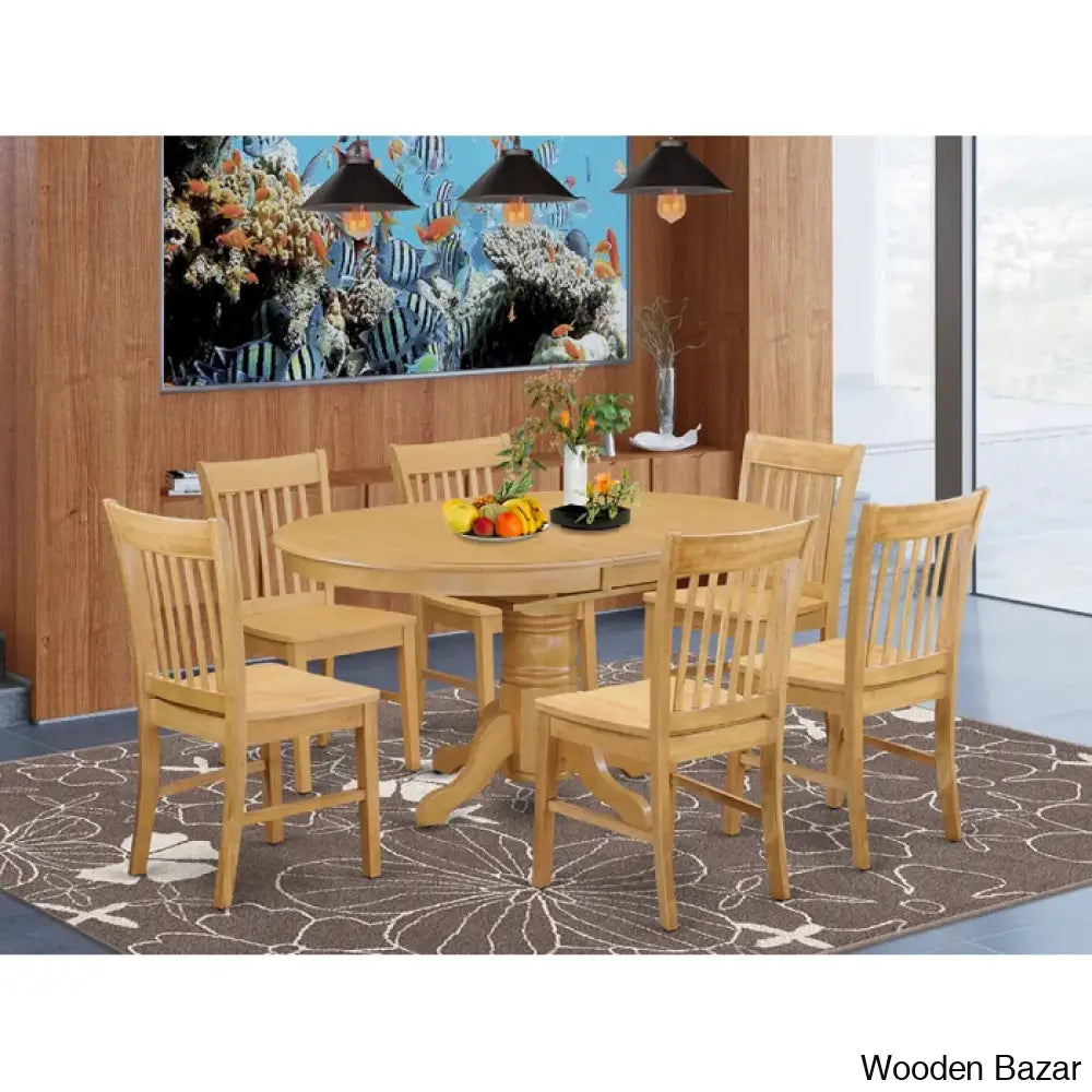 Birch Modern 4 Seater & 6 Extendable Dining Table Set Oak / Seater