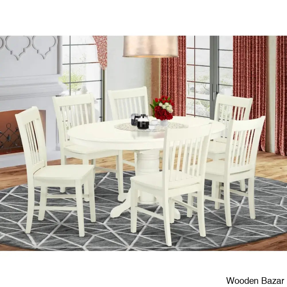 Birch Modern 4 Seater & 6 Extendable Dining Table Set Off-White / Seater