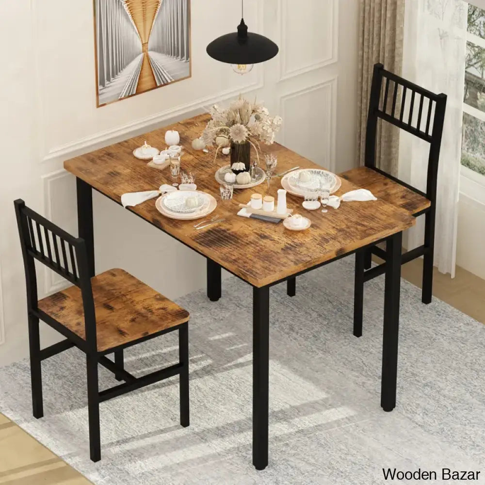 Bishop New 2 Seater Dining Table Set - Wooden Bazar