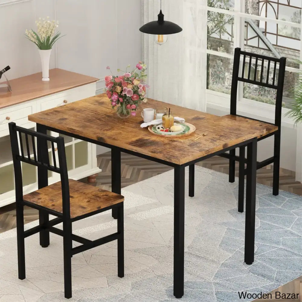 Bishop New 2 Seater Dining Table Set - Wooden Bazar