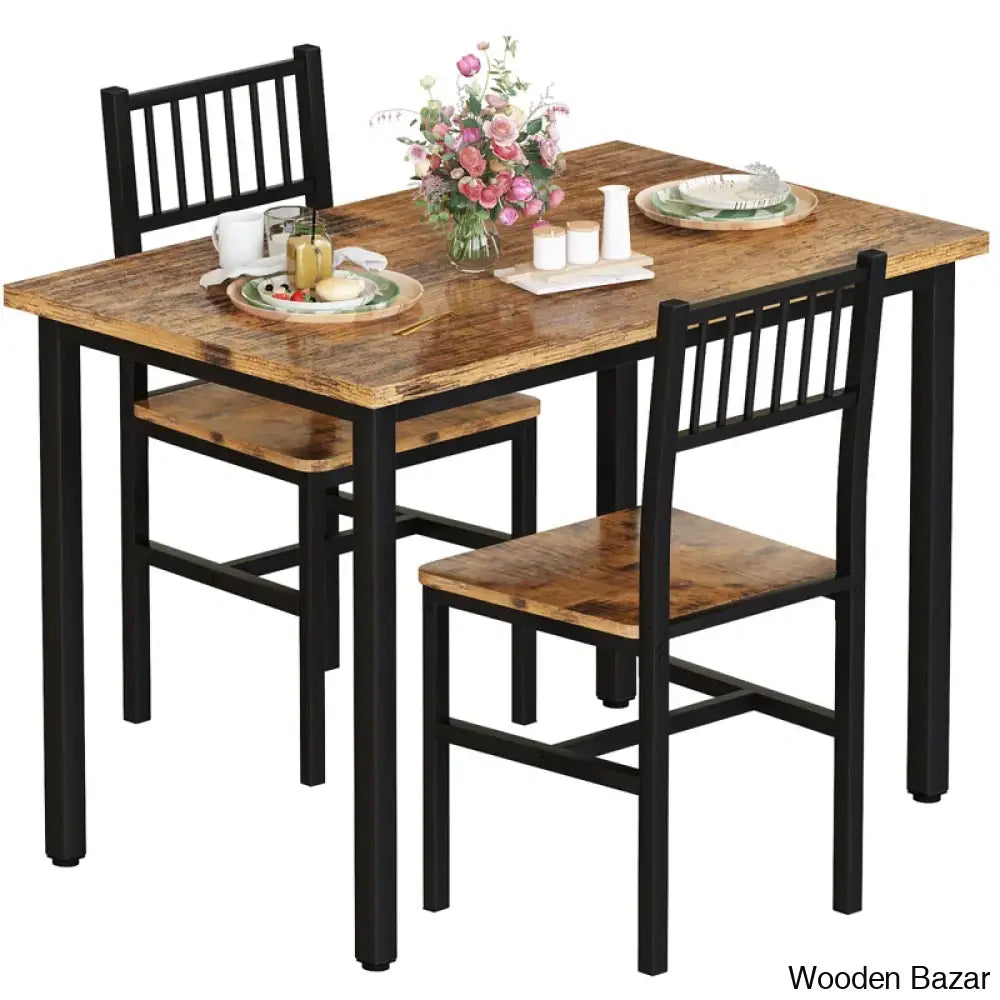 Bishop New 2 Seater Dining Table Set - Wooden Bazar