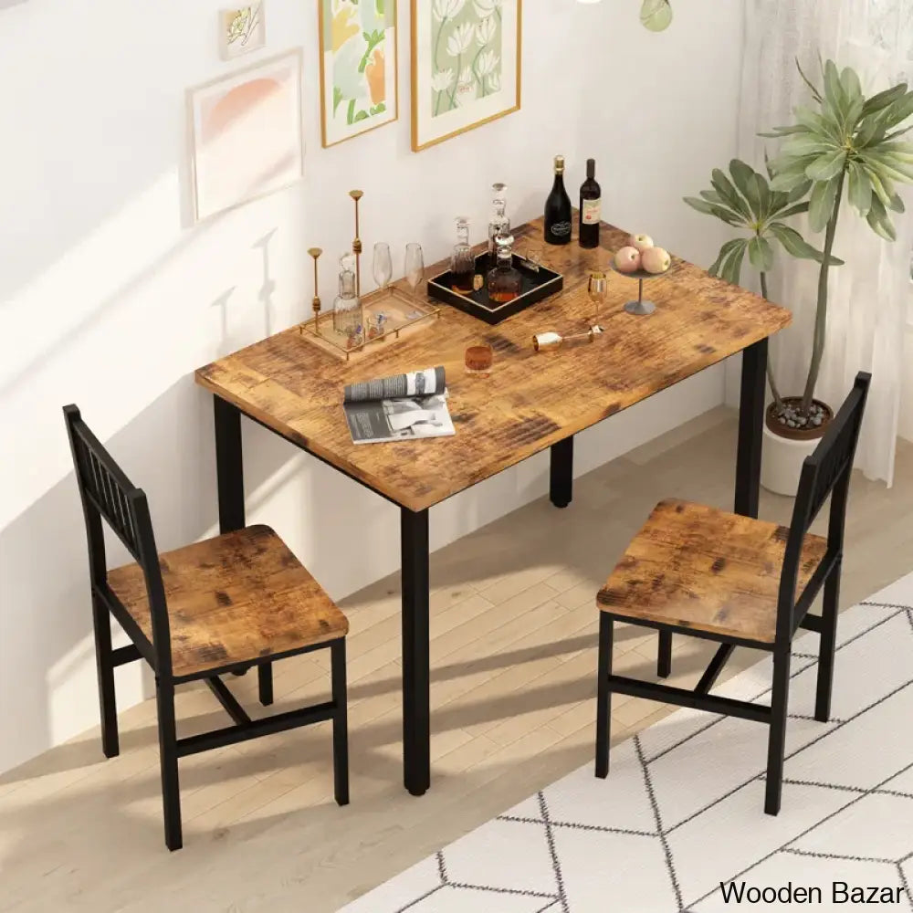 Bishop New 2 Seater Dining Table Set - Wooden Bazar