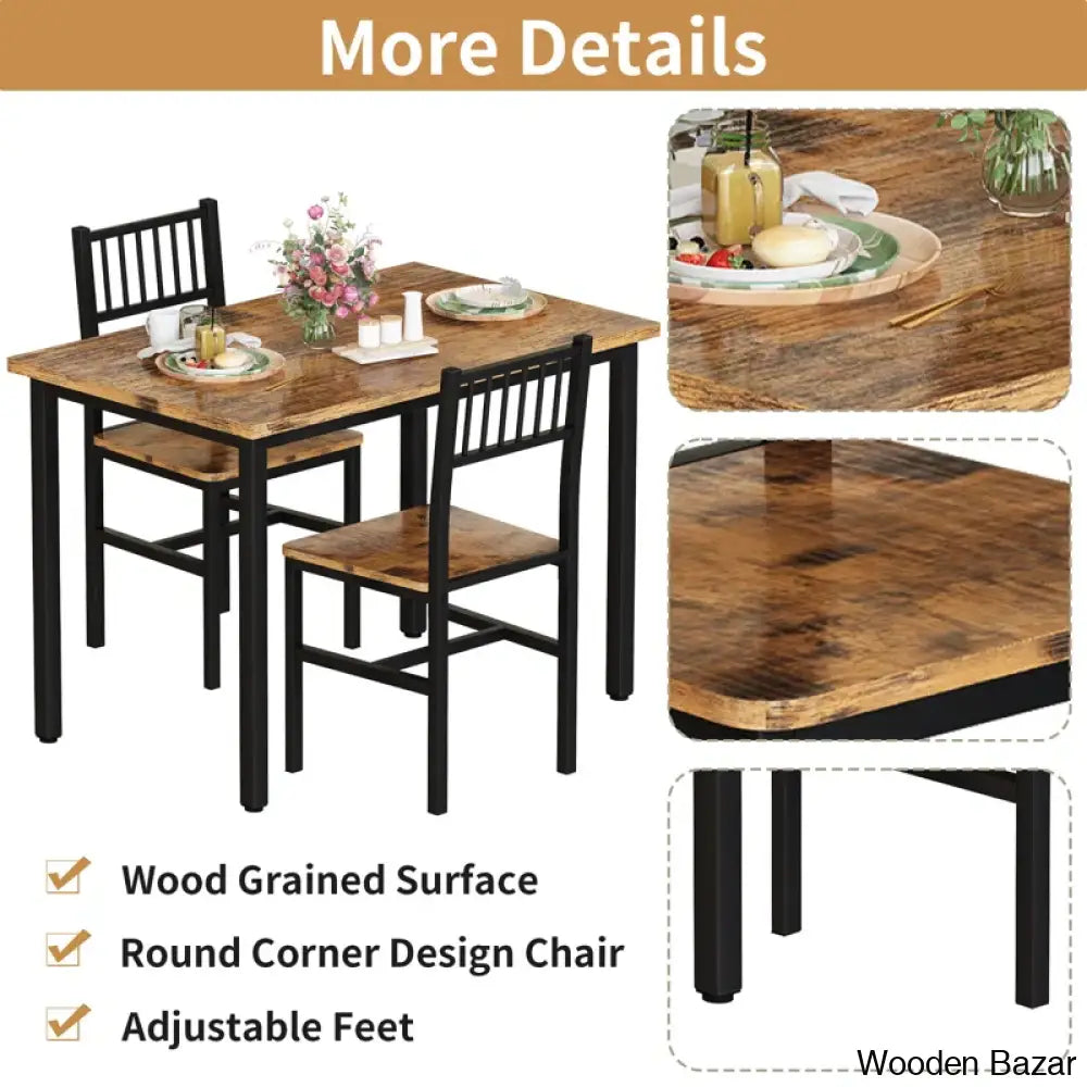 Bishop New 2 Seater Dining Table Set - Wooden Bazar