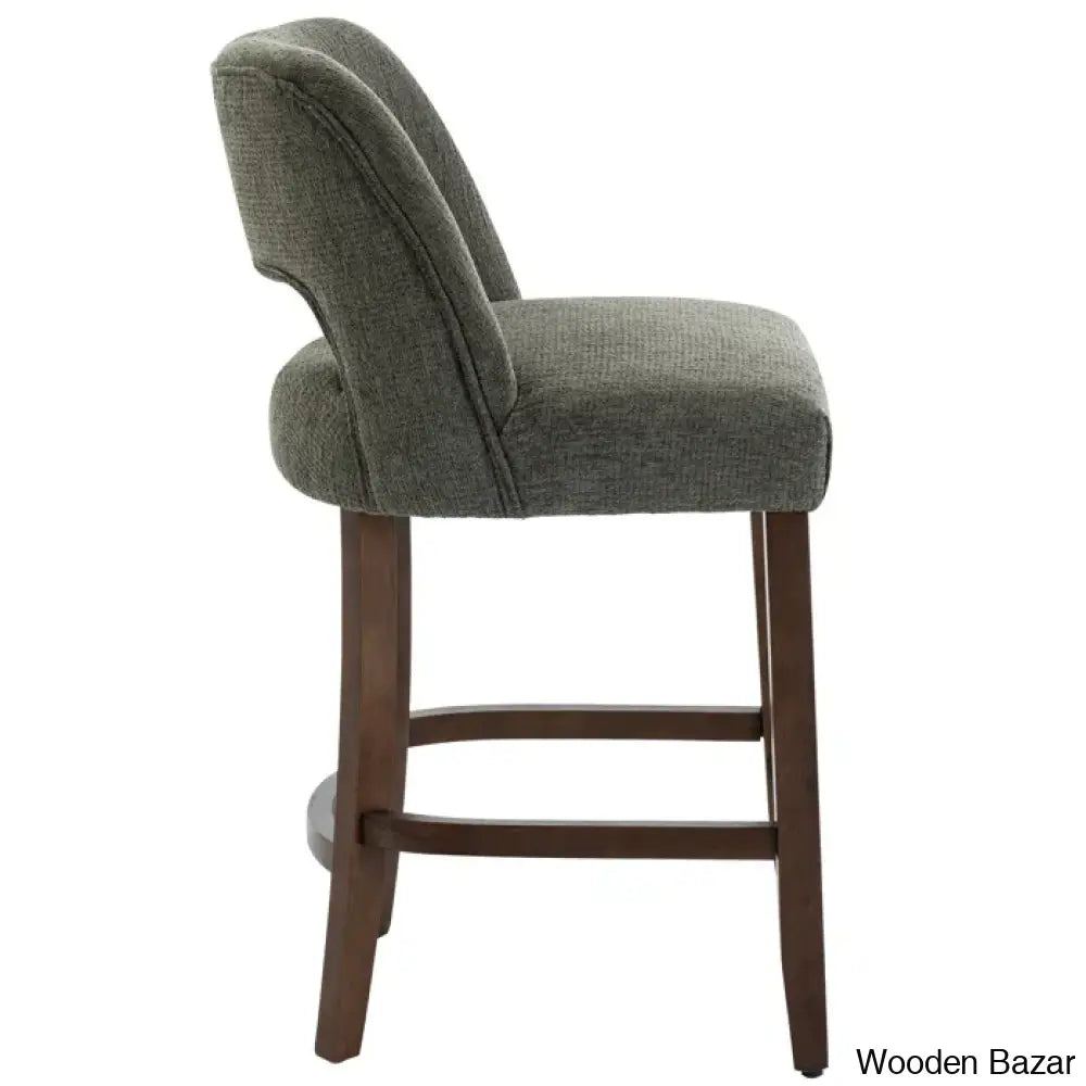 Bistoz Upholstered Sitting Counter And Bar Stool - Wooden Bazar