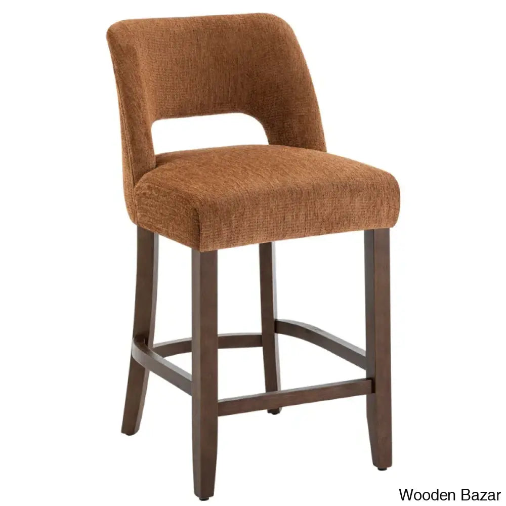 Bistoz Upholstered Sitting Counter And Bar Stool - Wooden Bazar