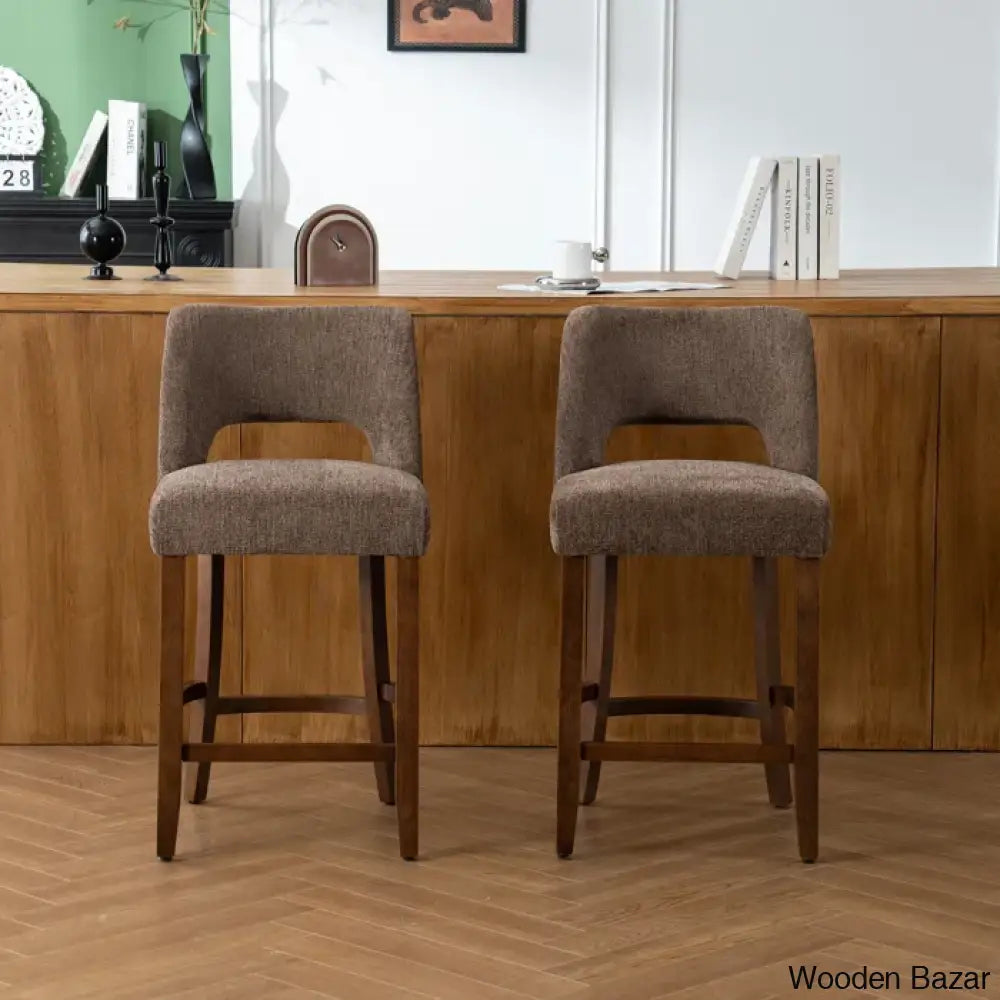 Bistoz Upholstered Sitting Counter And Bar Stool - Wooden Bazar