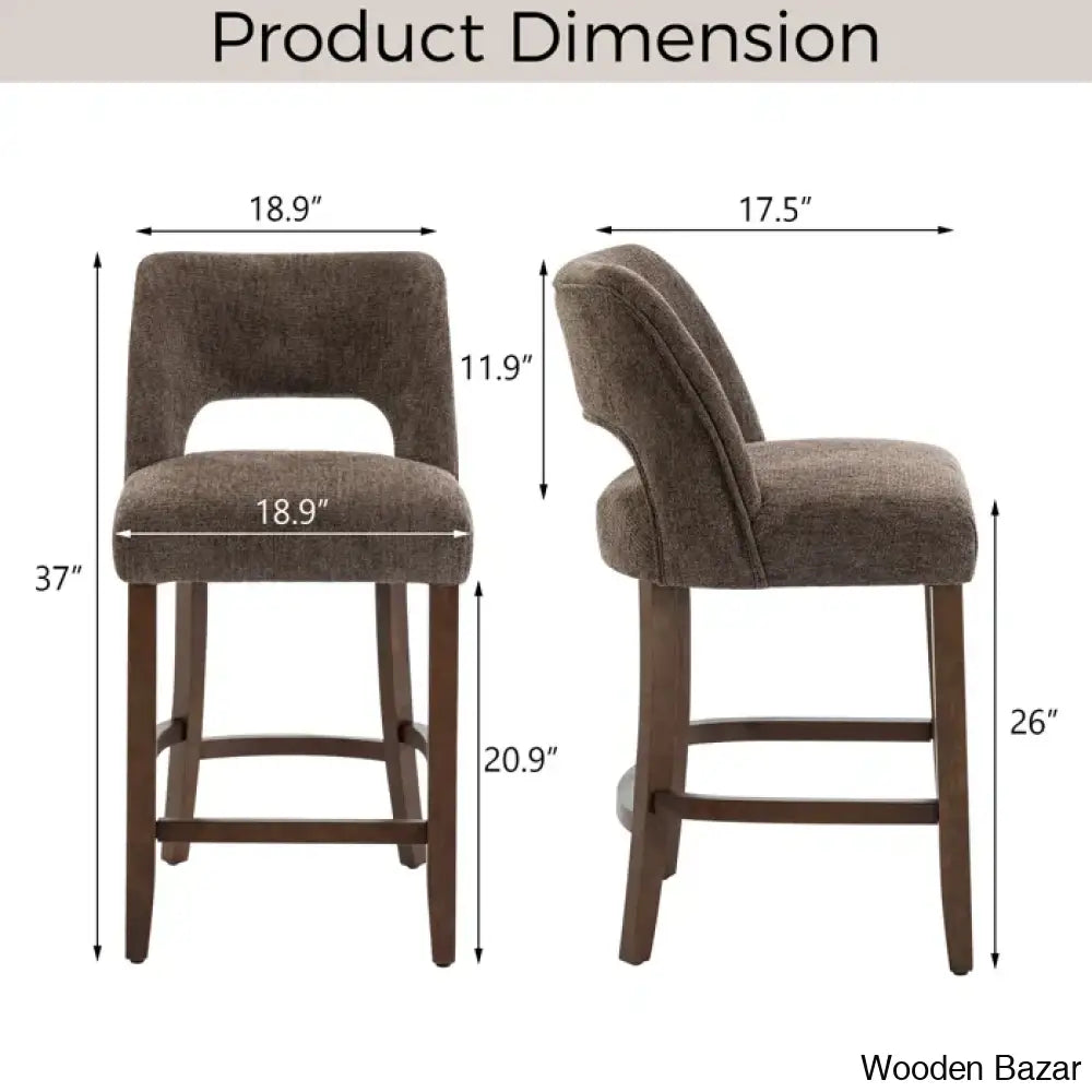 Bistoz Upholstered Sitting Counter And Bar Stool - Wooden Bazar