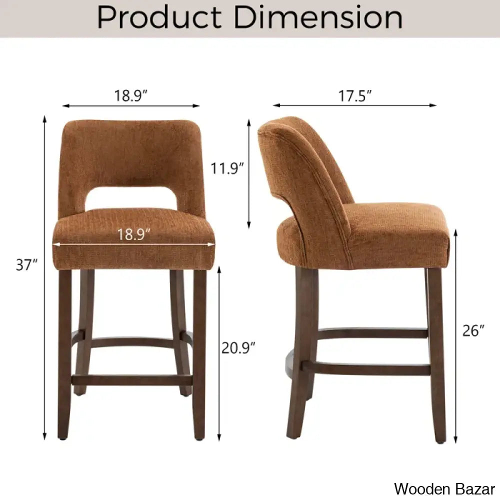 Bistoz Upholstered Sitting Counter And Bar Stool - Wooden Bazar