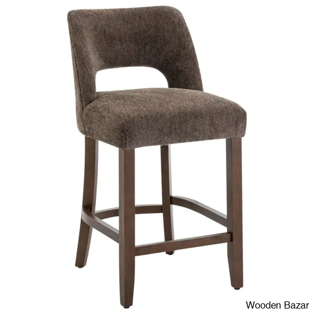 Bistoz Upholstered Sitting Counter And Bar Stool - Wooden Bazar