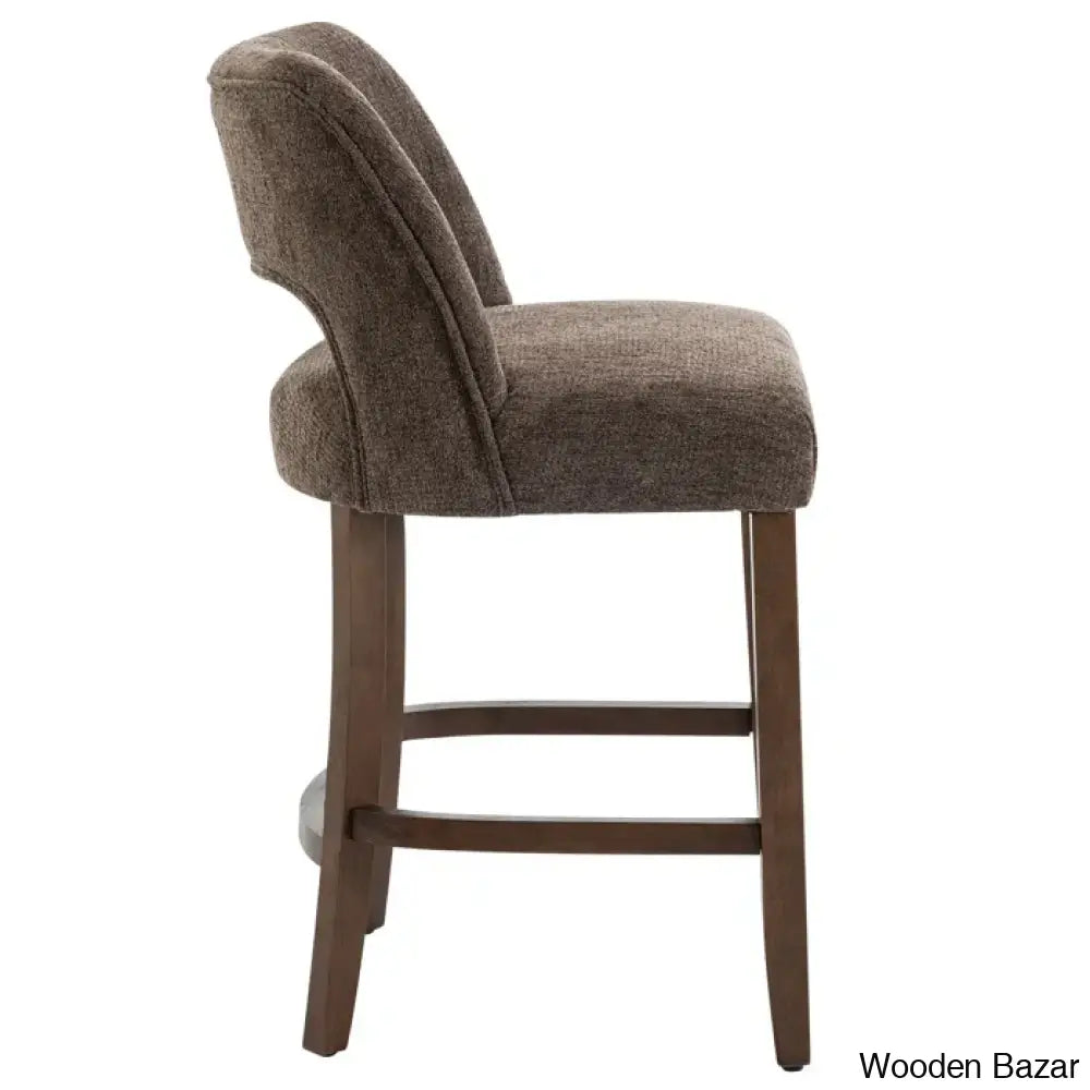 Bistoz Upholstered Sitting Counter And Bar Stool - Wooden Bazar