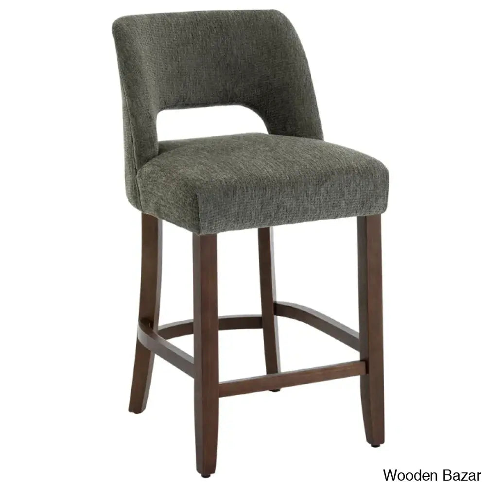 Bistoz Upholstered Sitting Counter And Bar Stool - Wooden Bazar