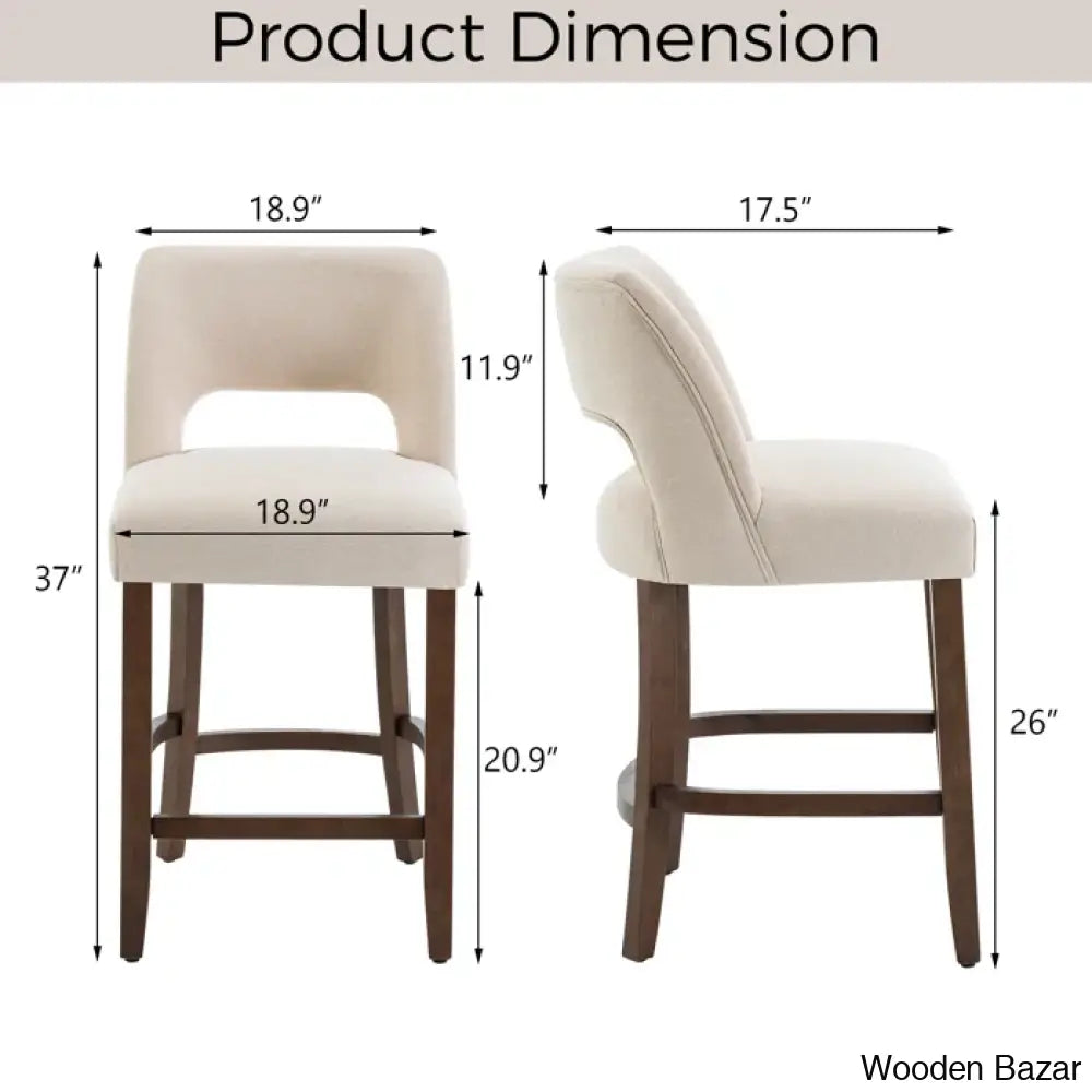 Bistoz Upholstered Sitting Counter And Bar Stool - Wooden Bazar