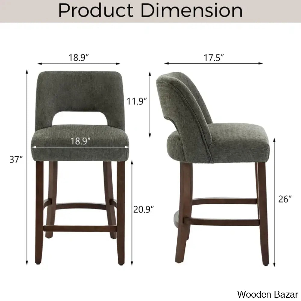 Bistoz Upholstered Sitting Counter And Bar Stool - Wooden Bazar