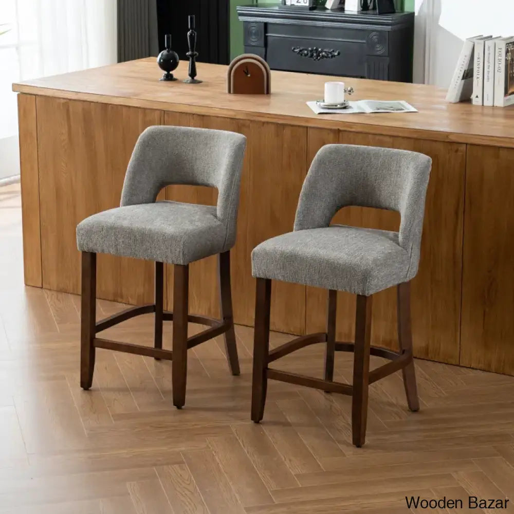 Bistoz Upholstered Sitting Counter And Bar Stool - Wooden Bazar