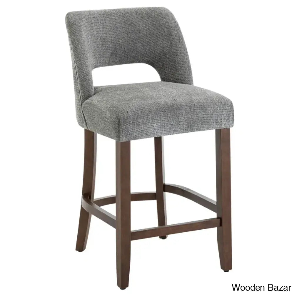 Bistoz Upholstered Sitting Counter And Bar Stool - Wooden Bazar