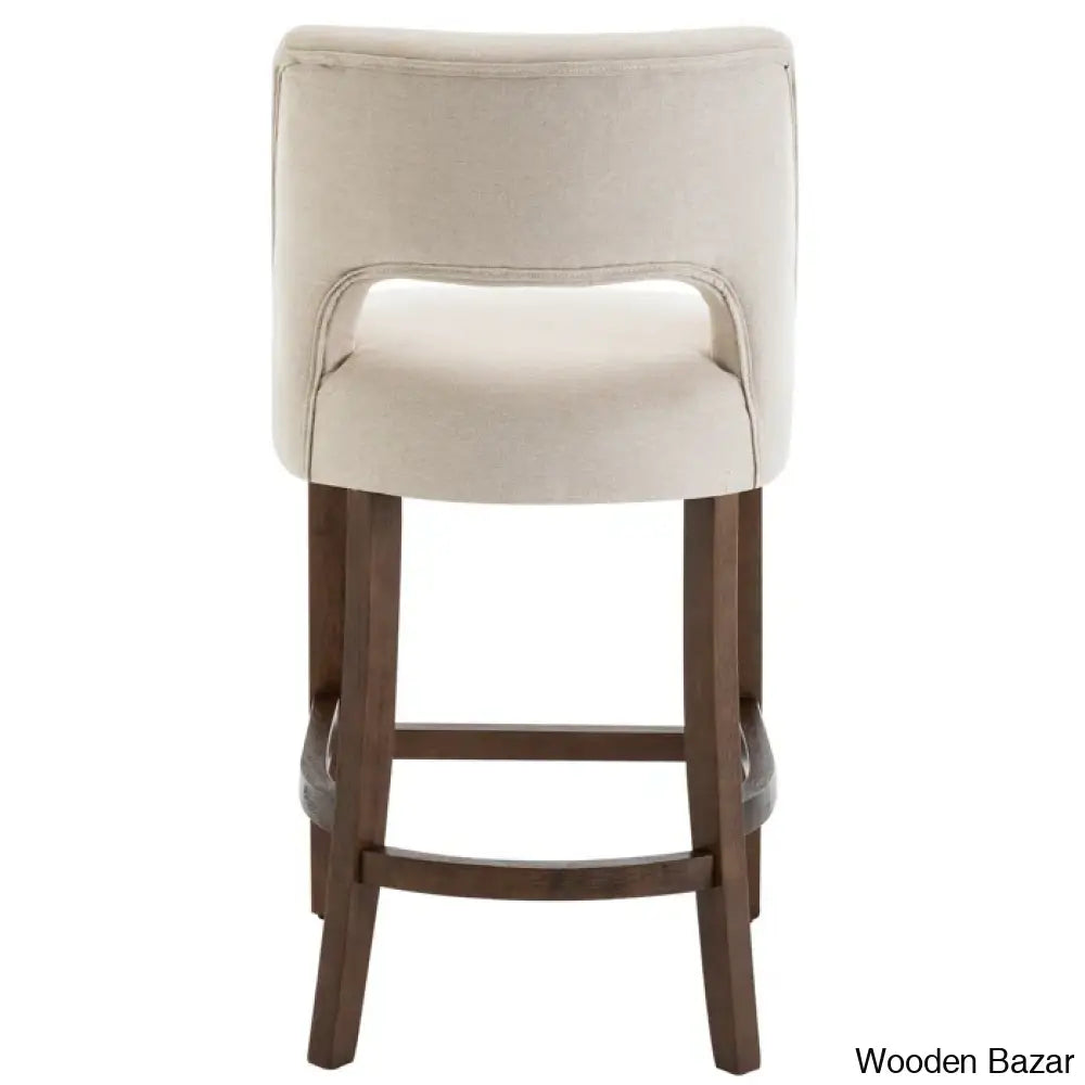 Bistoz Upholstered Sitting Counter And Bar Stool - Wooden Bazar