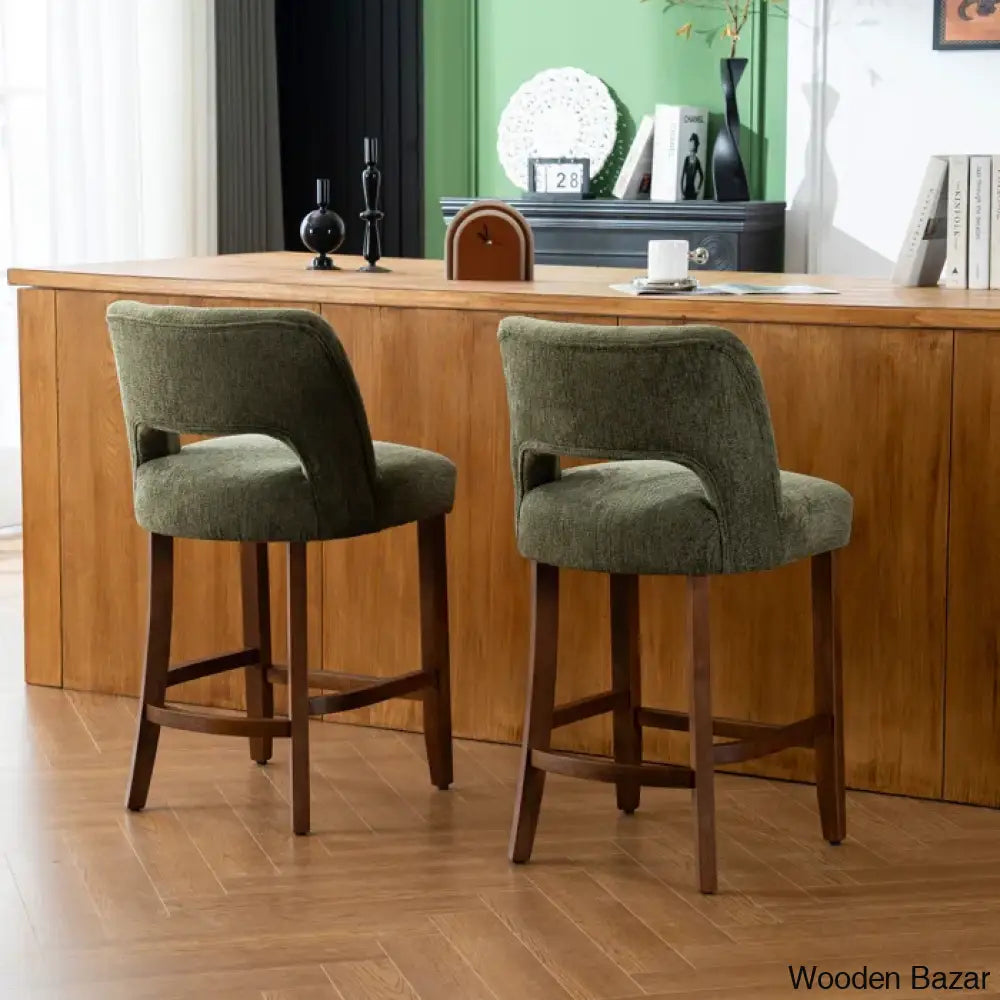 Bistoz Upholstered Sitting Counter And Bar Stool - Wooden Bazar