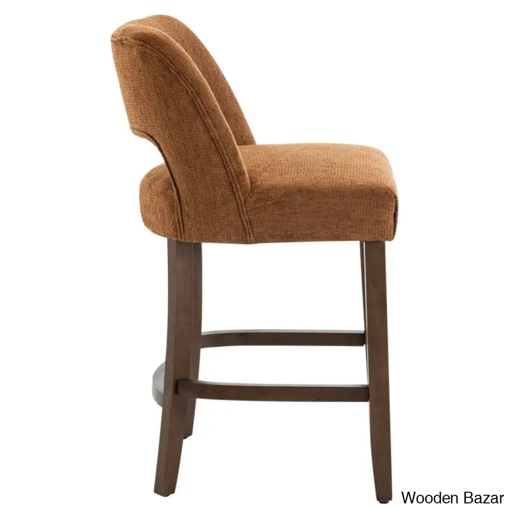 Bistoz Upholstered Sitting Counter And Bar Stool - Wooden Bazar