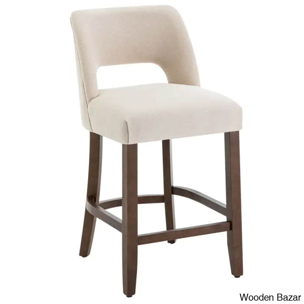 Bistoz Upholstered Sitting Counter And Bar Stool - Wooden Bazar