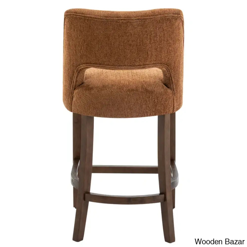 Bistoz Upholstered Sitting Counter And Bar Stool - Wooden Bazar