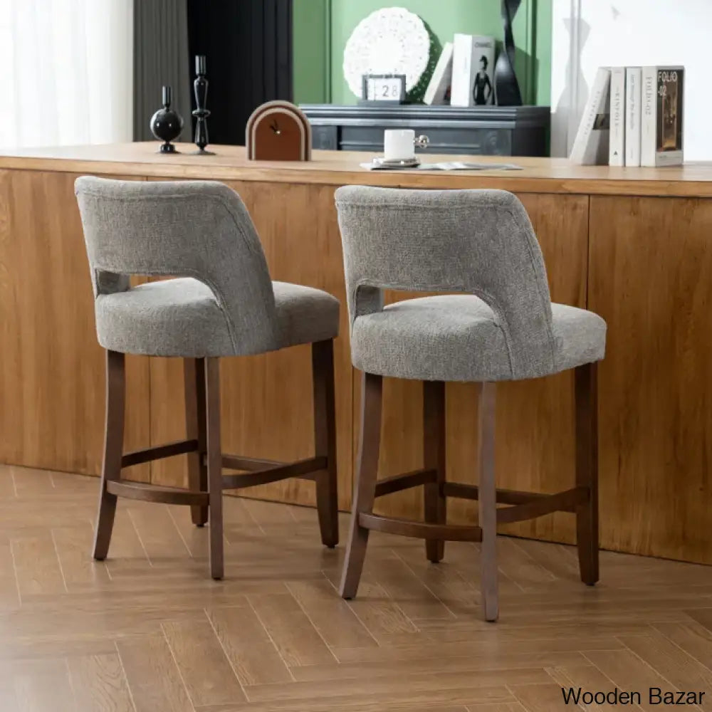 Bistoz Upholstered Sitting Counter And Bar Stool - Wooden Bazar