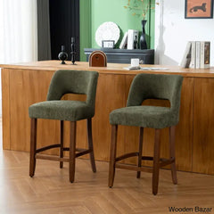 Bistoz Upholstered Sitting Counter And Bar Stool - Wooden Bazar