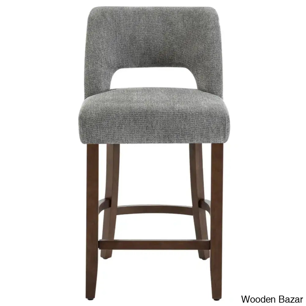 Bistoz Upholstered Sitting Counter And Bar Stool - Wooden Bazar Gray / 1 Piece