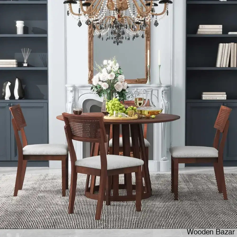 Blackburn 4 Seater Dining Table Set - Wooden Bazar