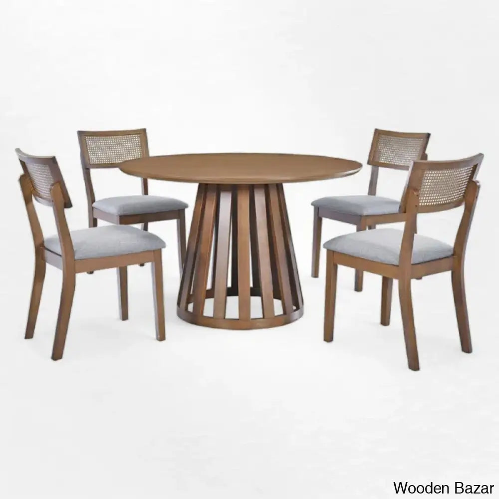 Blackburn 4 Seater Dining Table Set - Wooden Bazar