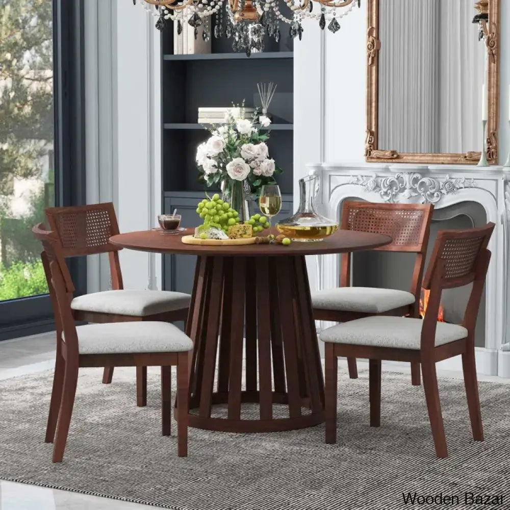 Blackburn 4 Seater Dining Table Set - Wooden Bazar