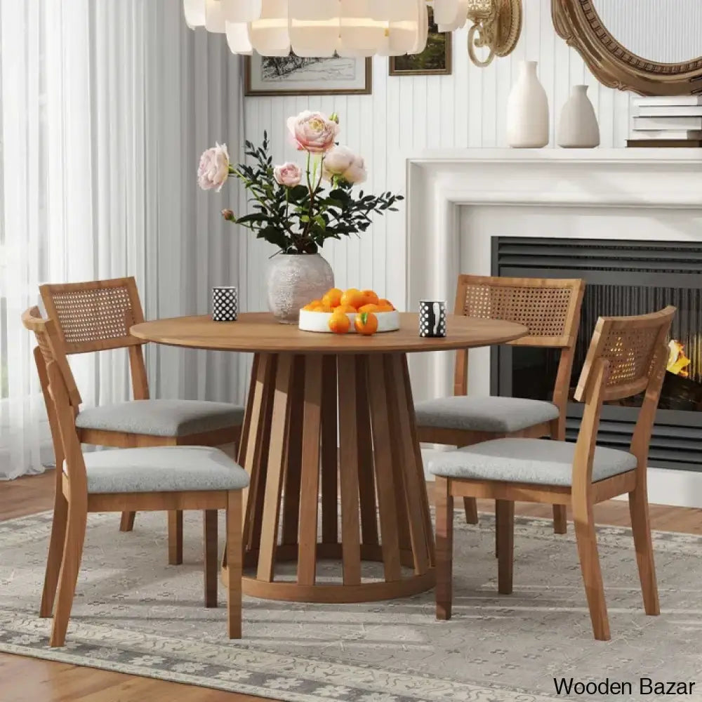 Blackburn 4 Seater Dining Table Set - Wooden Bazar