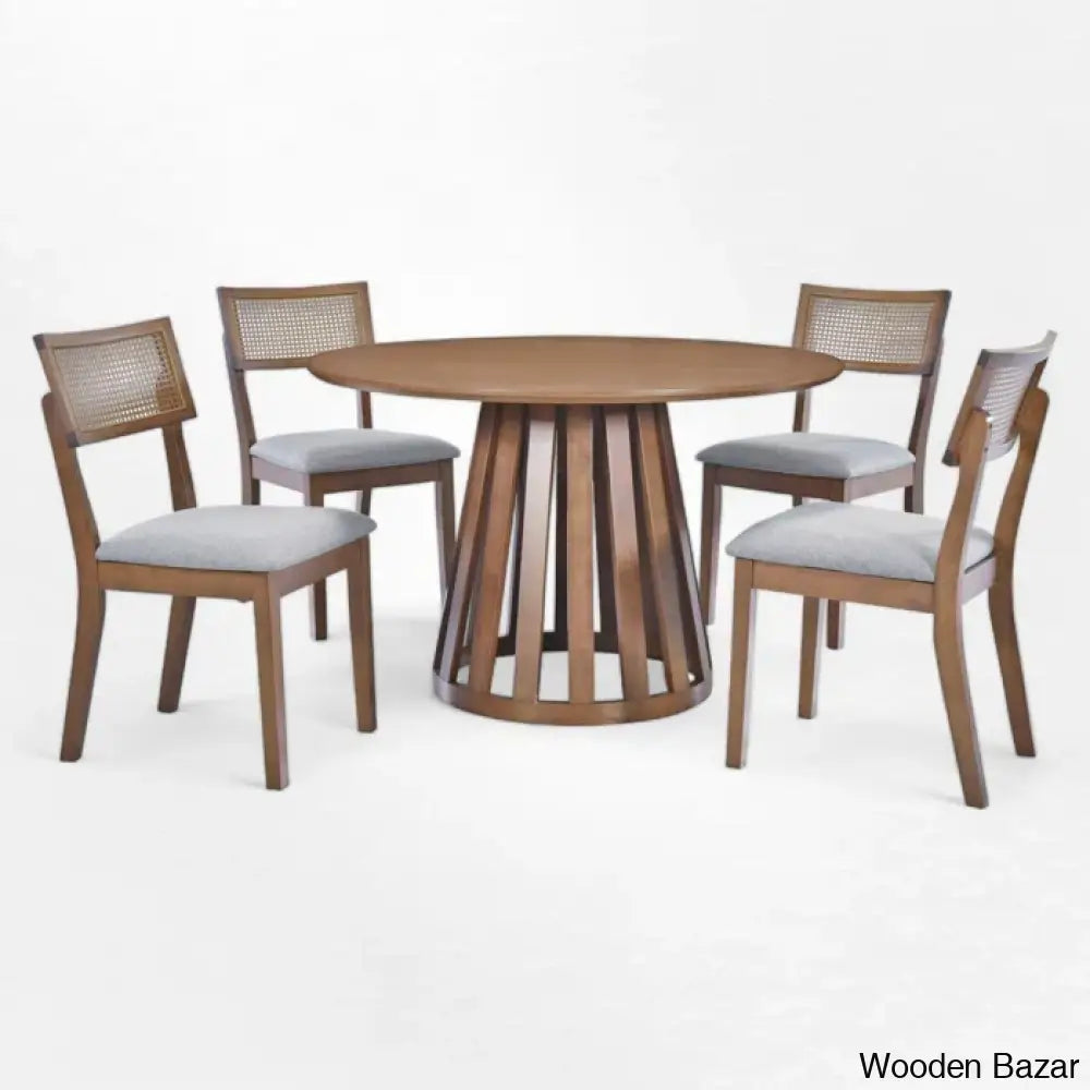 Blackburn 4 Seater Dining Table Set - Wooden Bazar