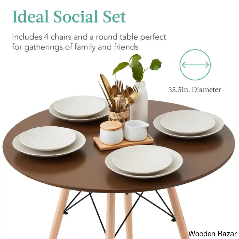 Blaine 4 Seater Stylish Dining Table Set - Wooden Bazar