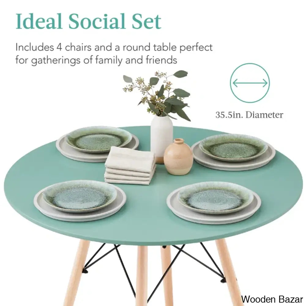 Blaine 4 Seater Stylish Dining Table Set - Wooden Bazar