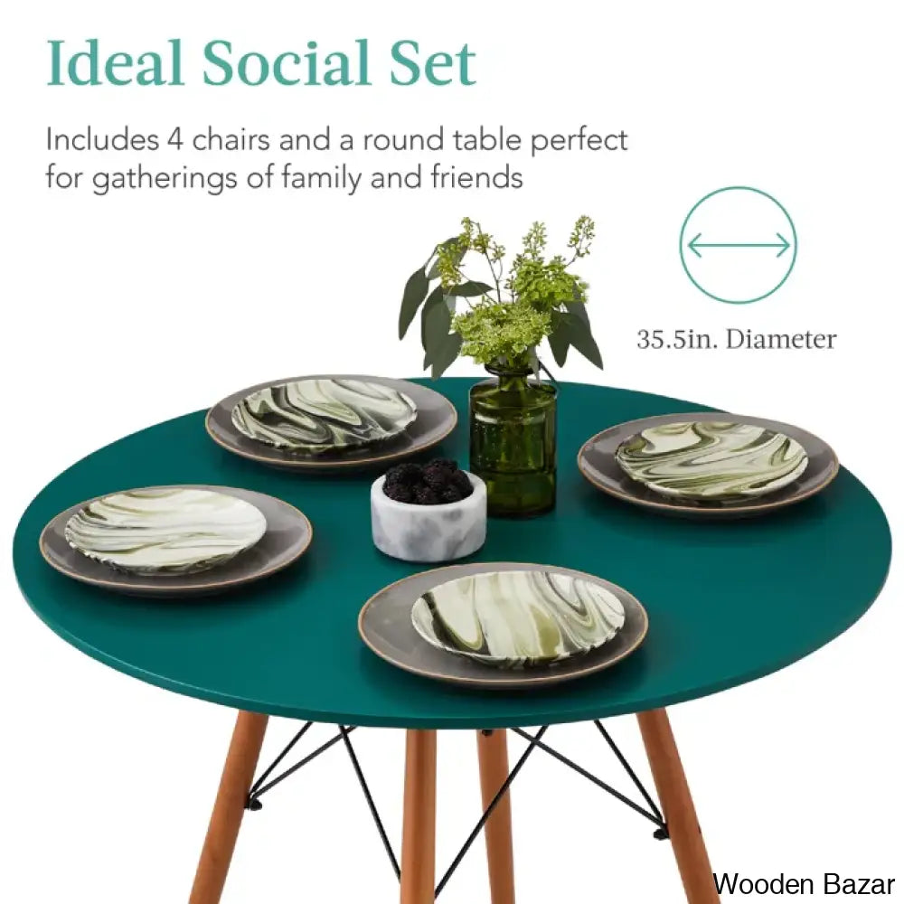 Blaine 4 Seater Stylish Dining Table Set - Wooden Bazar