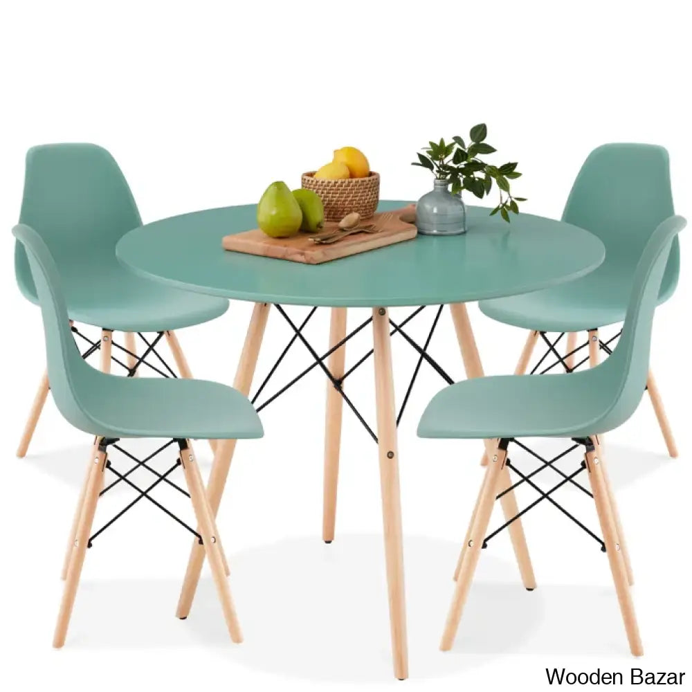 Blaine 4 Seater Stylish Dining Table Set - Wooden Bazar Blue