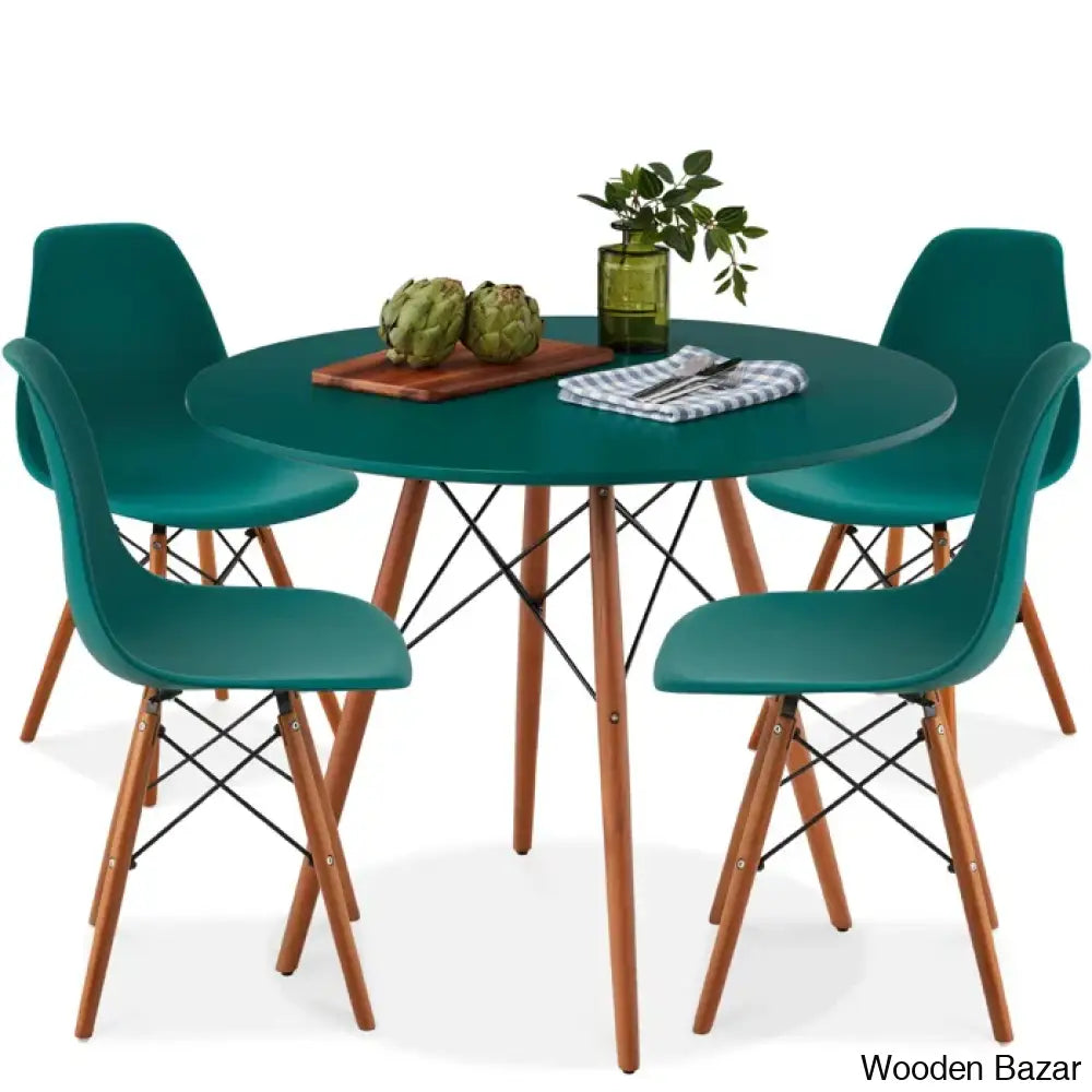 Blaine 4 Seater Stylish Dining Table Set - Wooden Bazar Green