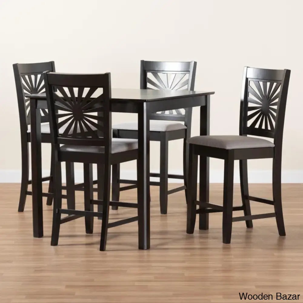 Blaine Wooden 4 Seater Dining Table Set - Bazar