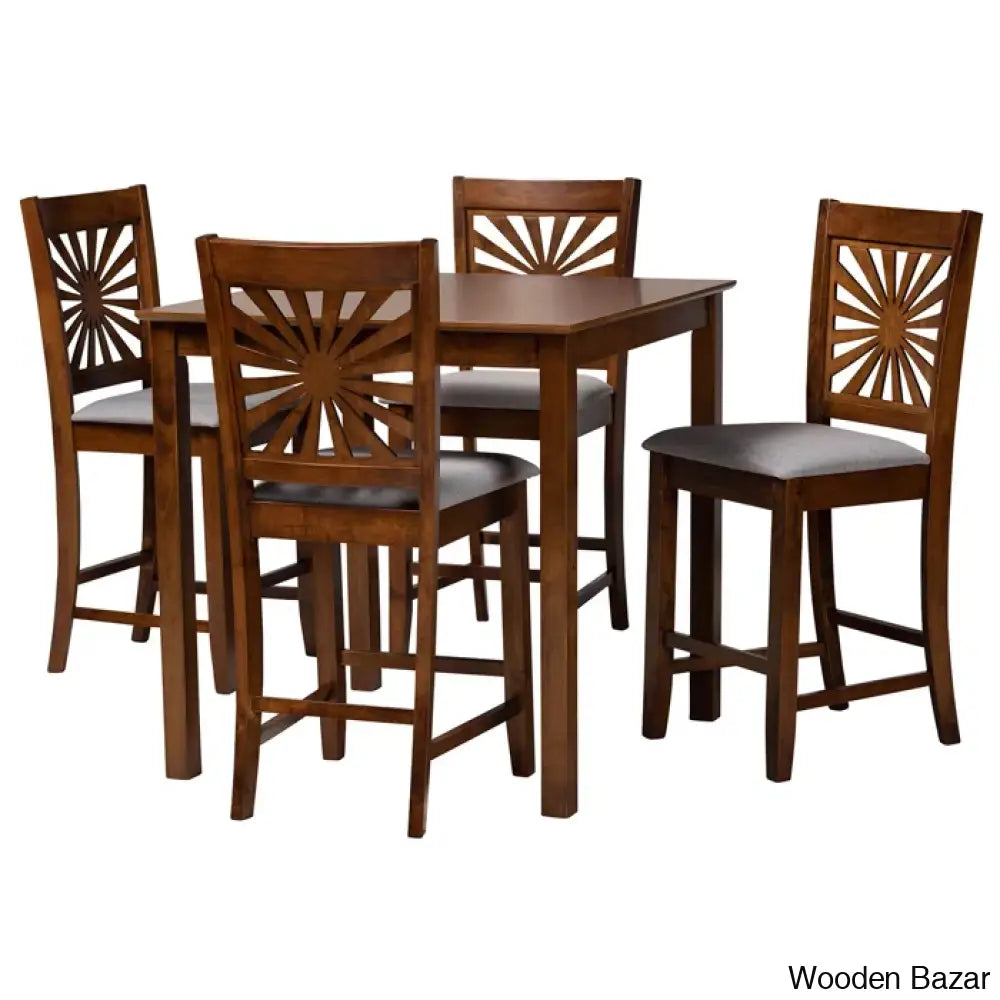 Blaine Wooden 4 Seater Dining Table Set - Bazar