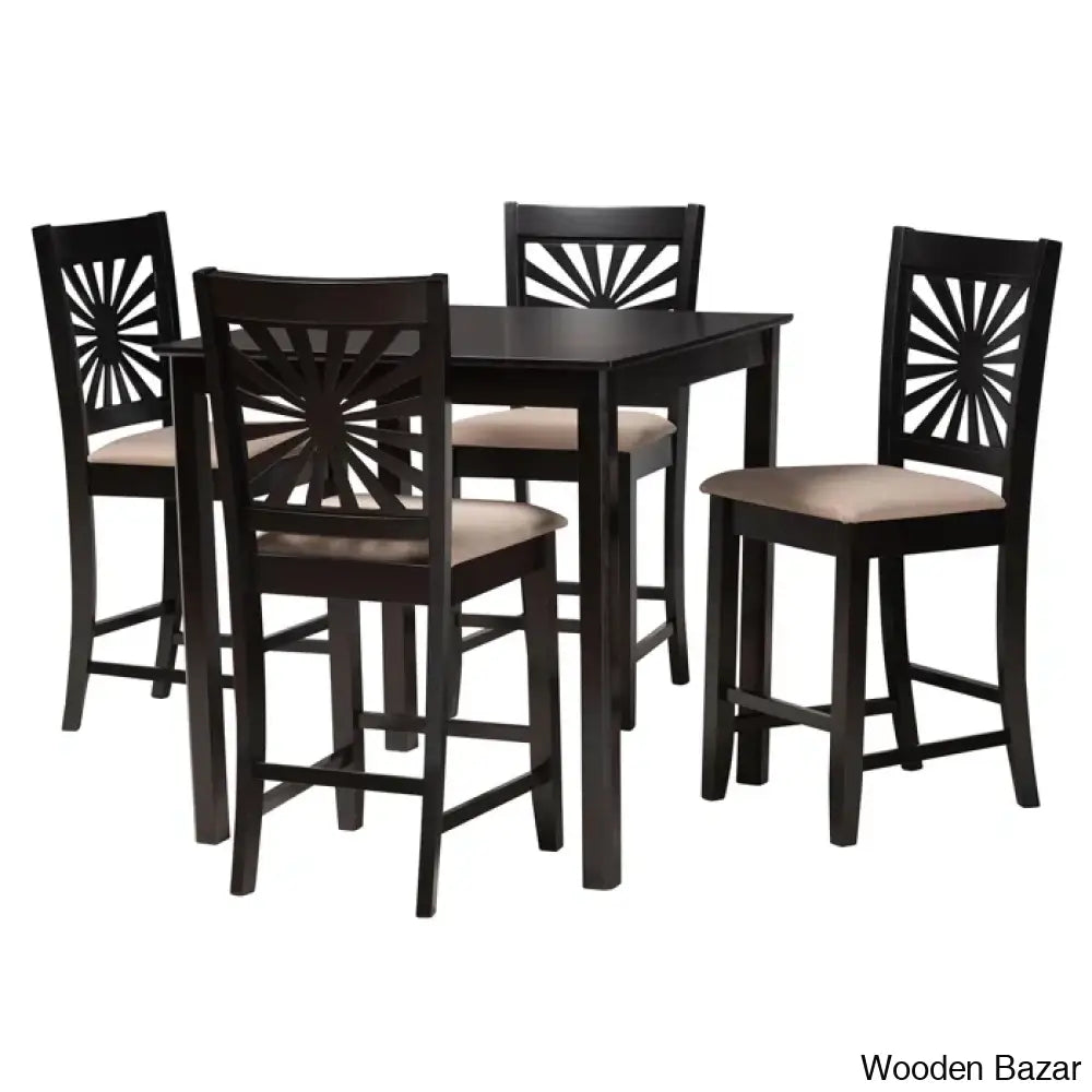 Blaine Wooden 4 Seater Dining Table Set - Bazar