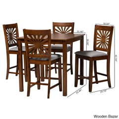 Blaine Wooden 4 Seater Dining Table Set - Bazar