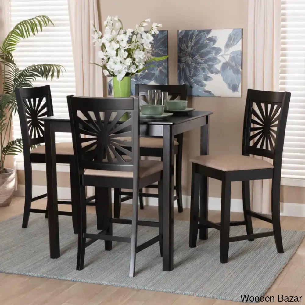 Blaine Wooden 4 Seater Dining Table Set - Bazar