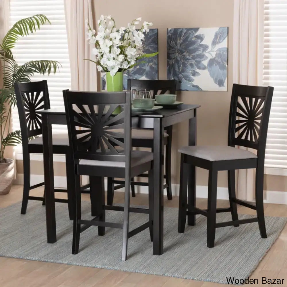 Blaine Wooden 4 Seater Dining Table Set - Bazar