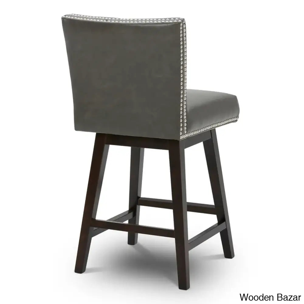 Blakez 26’’ Swivel Counter Stool (Set Of 2) - Wooden Bazar