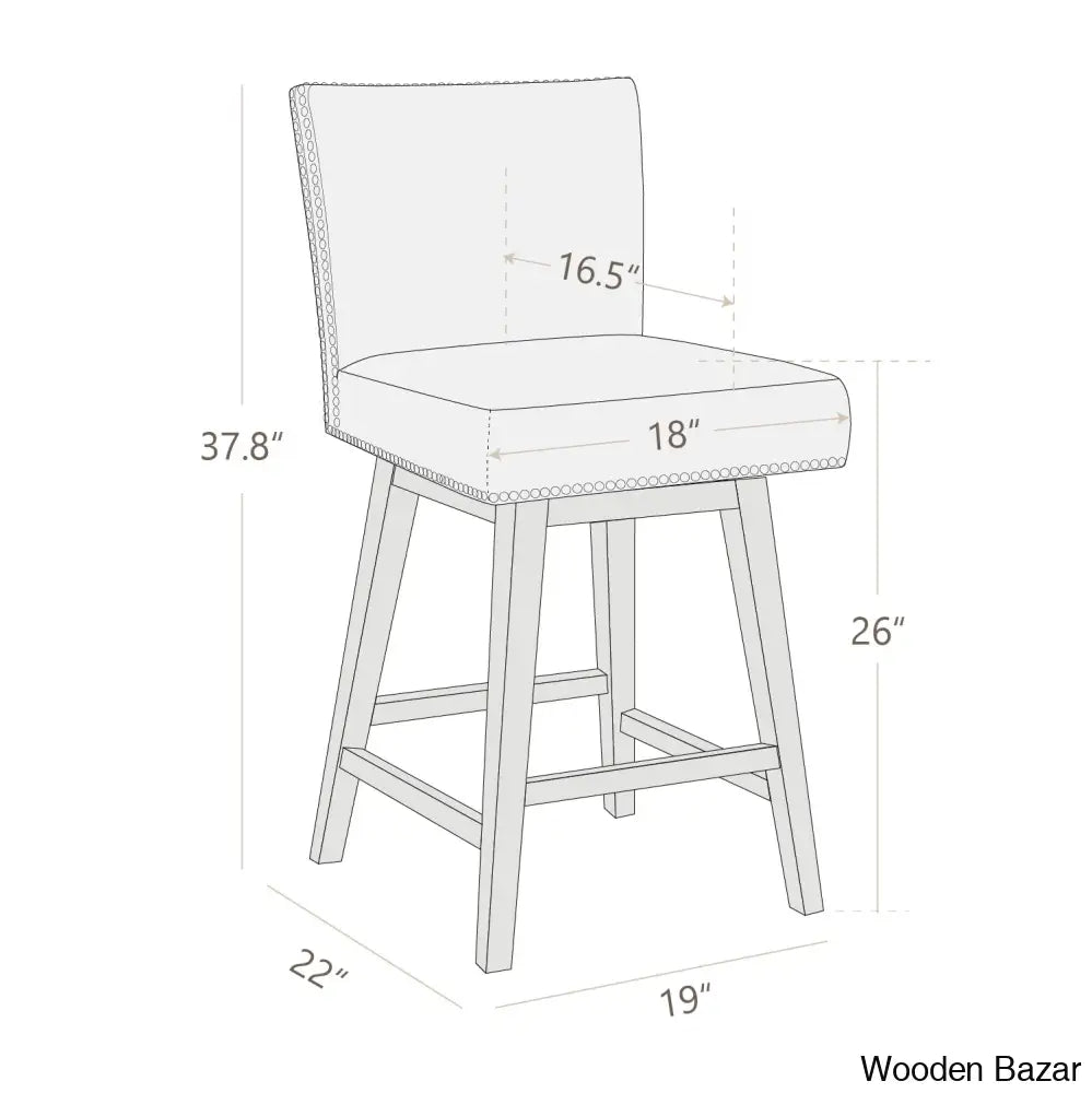 Blakez 26’’ Swivel Counter Stool (Set Of 2) - Wooden Bazar