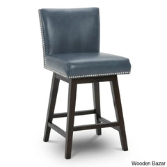 Blakez 26’’ Swivel Counter Stool (Set Of 2) - Wooden Bazar Ink Blue