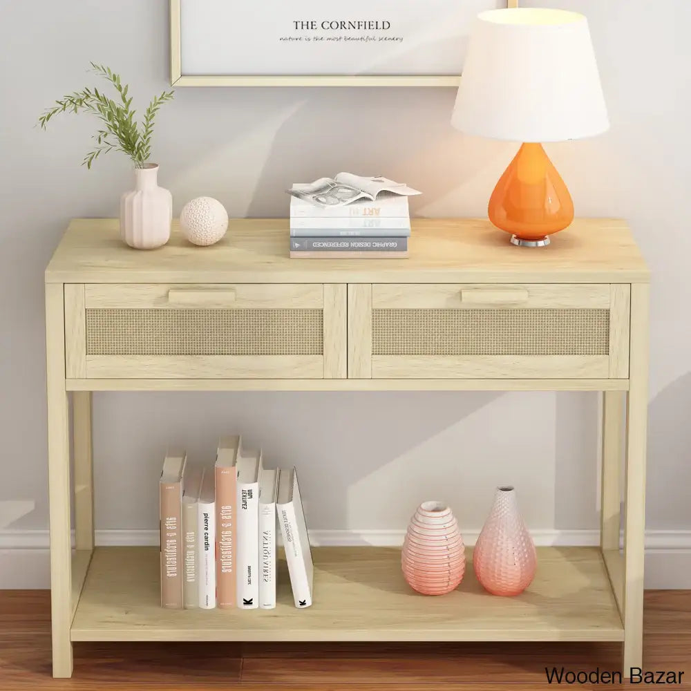 Wood Small Accent Table - Console Table