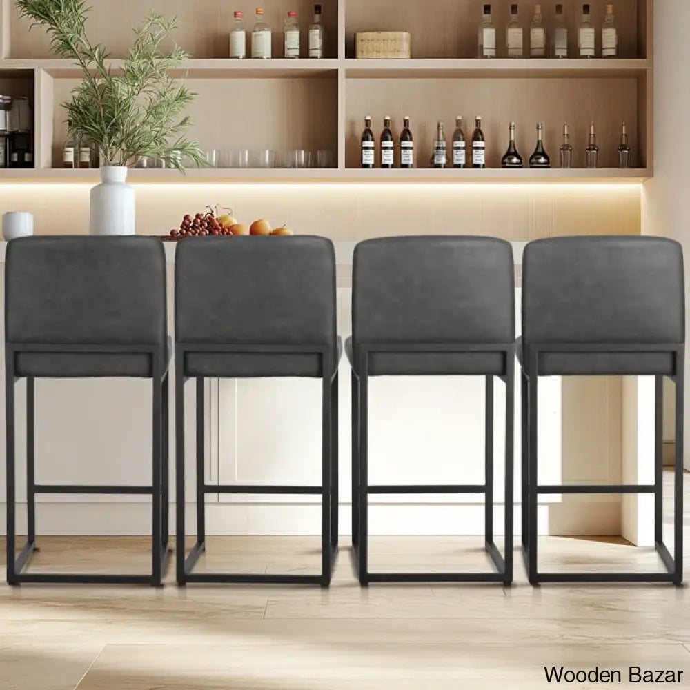 Boisen Swivel Counter And Bar Stool (Set Of 4) - Wooden Bazar