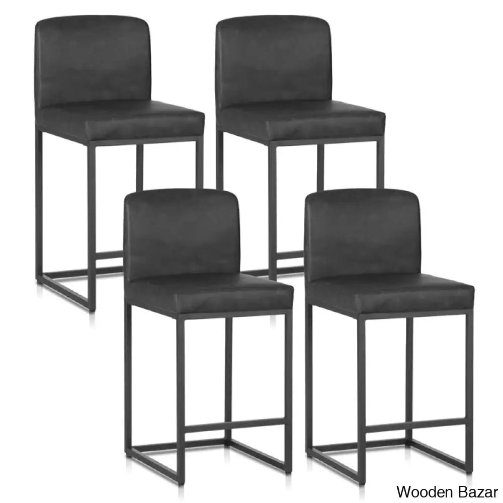 Boisen Swivel Counter And Bar Stool (Set Of 4) - Wooden Bazar